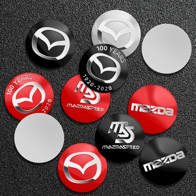 Car Wheel Center Hub Cap Badge Emblem Decal Wheel Sticker For Mazda 2 3 5 6 M5 Ms CX-4 CX-5 CX6 M3 M6 MX3 MX5 Car Accessories