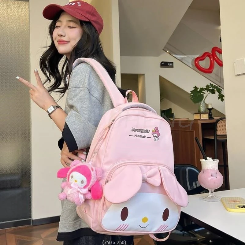 Lovely Kuromi Melody Casual Simple Student Backpack Large Capacity Children's Schoolbag School Travel Unisex Laptop Backpack