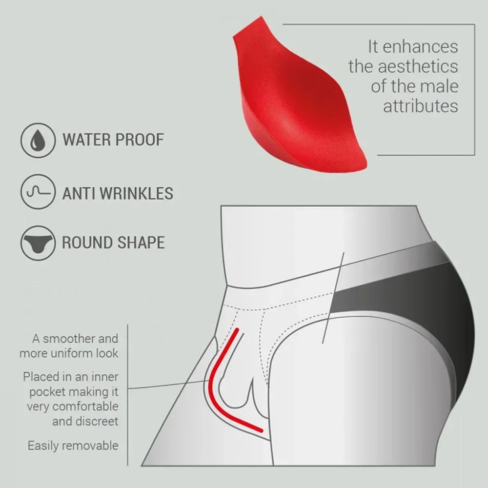 Intimo da uomo Coppa in spugna per costume da bagno da uomo Sport all'aria aperta Slip traspiranti Cuscinetti per coppe Swmming Prevenire l'imbarazzo