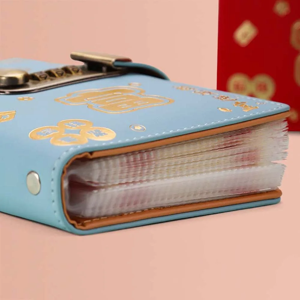 With Password Lock Saving Money Binder Savings Handbook PU Leather Budget Binder with Lock Wallet Storage Cash Envelopes