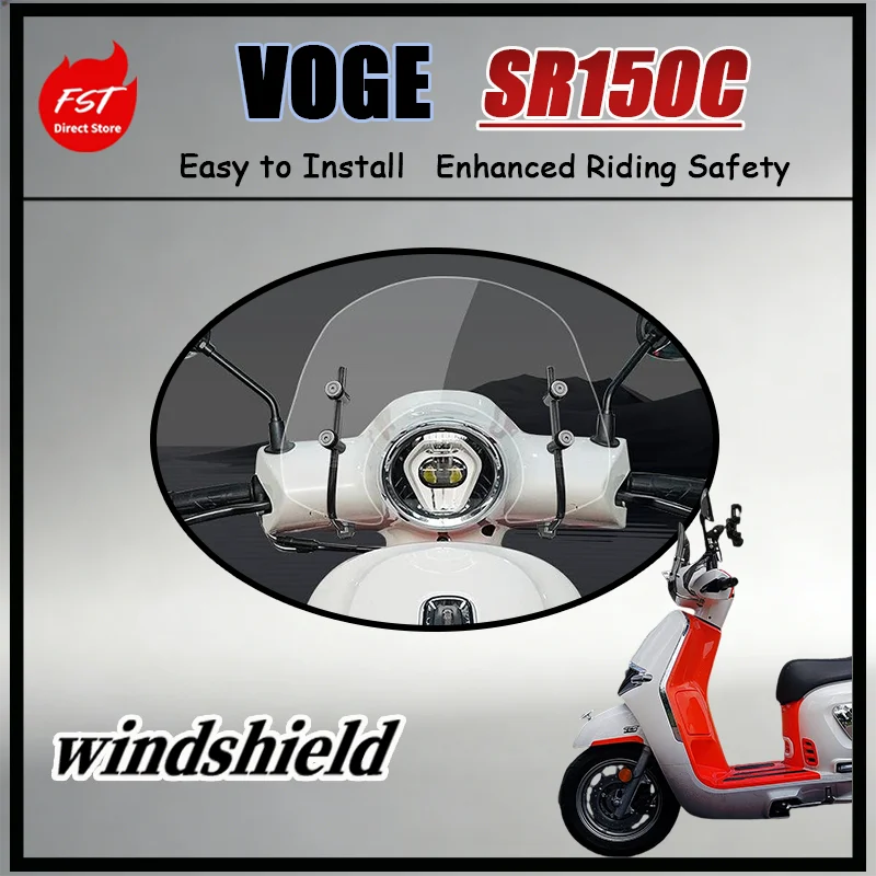 FOR Retro Style Windshield for VOGE SR150C Beethoven Theme High Clarity Anti-Wear Wind Deflector Perfect Body Match