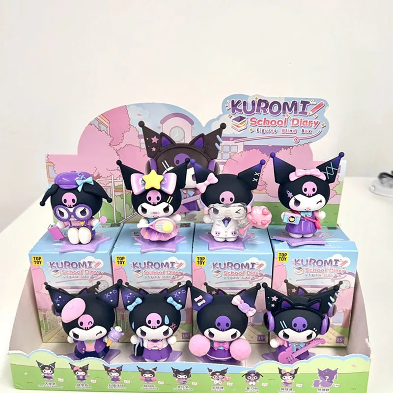 

Sanrio Kuromi Blind Box School Dairy Series Mystery Action Figure Desk Ornament Surprise Gift for Graduates And Collectors