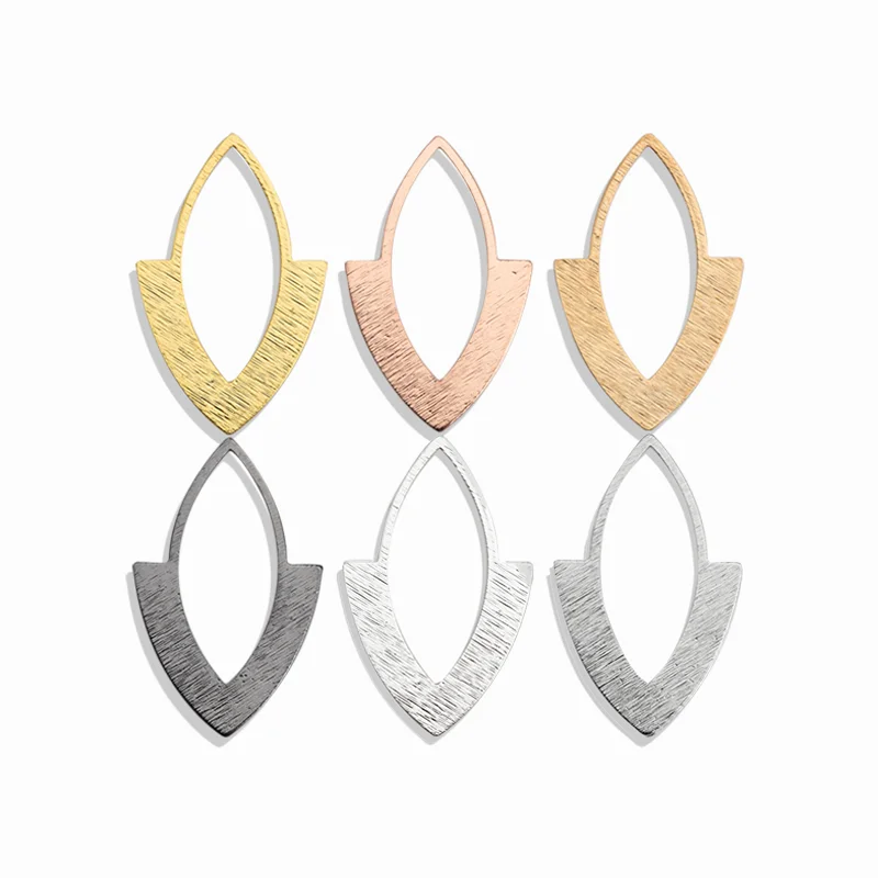 

10pcs Multicolor Textured Brass Waterdrop Charms Leaf Horse Eye Links Charms Pendant For DIY Earring Necklace Jewelry Making