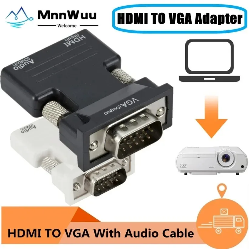 

HDMI-compatible Female to VGA Male Converter with Audio Adapter Support 1080P Signal Output for PC Laptop TV Monitor Projector