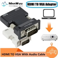 HDMI-compatible Female to VGA Male Converter with Audio Adapter Support 1080P Signal Output for PC Laptop TV Monitor Projector