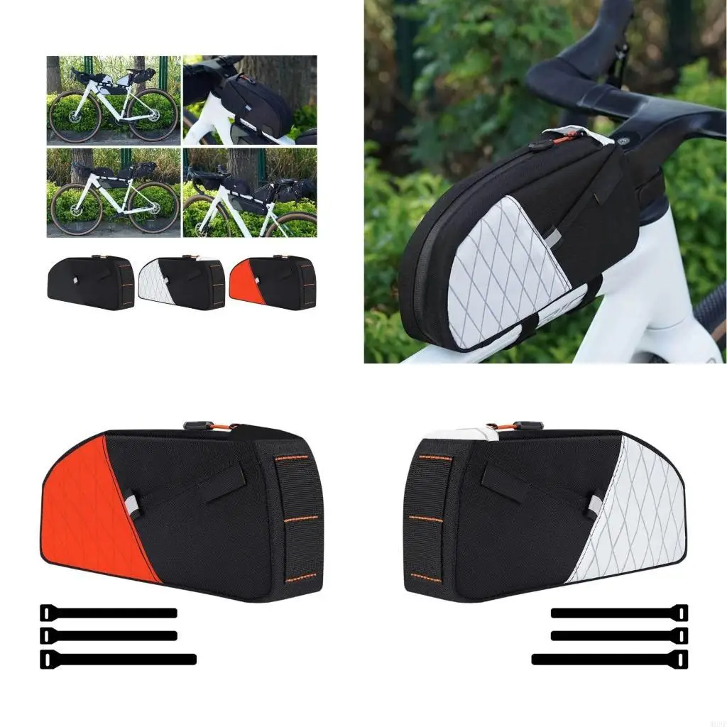 

Waterproofed Cycling Handlebars Bag With Detachable Shoulder Strap and Elastics Storage Band for Mountain Bike W89F