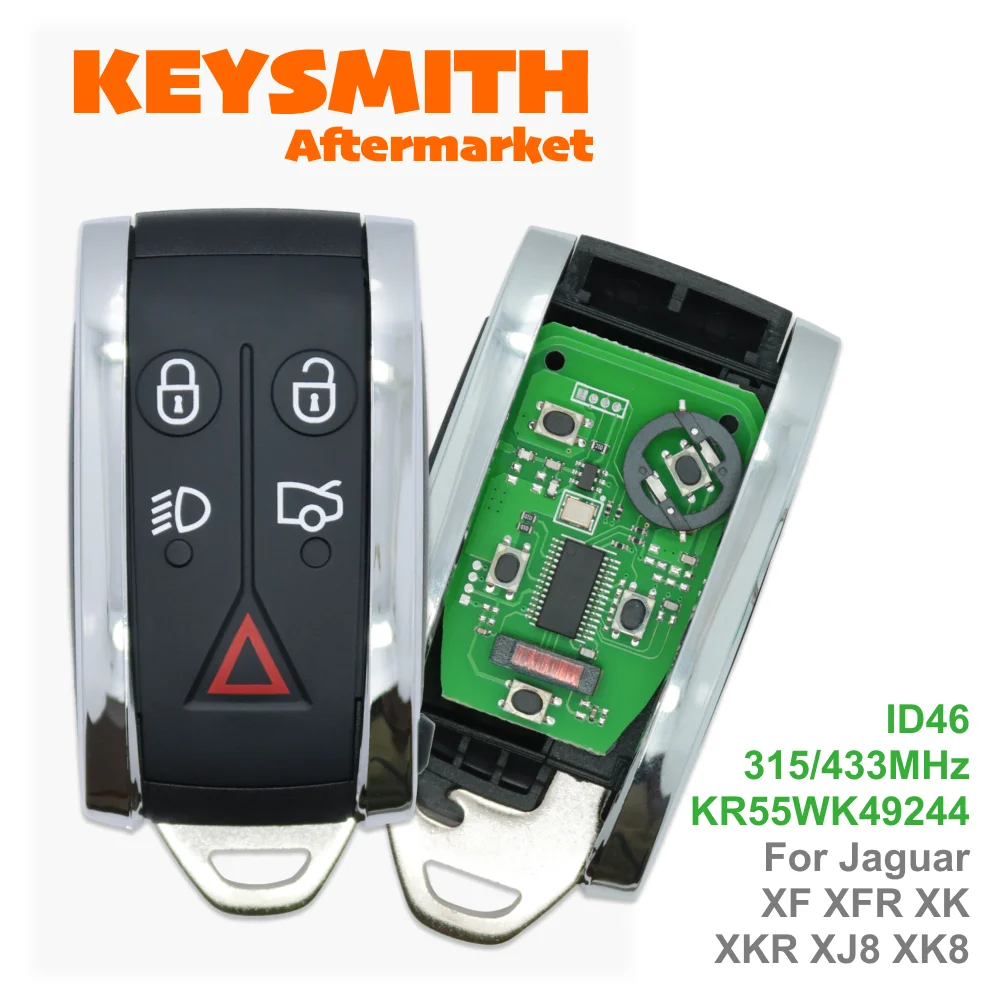 

KEYSMITH ID46 PCF7953AA Chip 315/433FSK KR55WK49244/694 Proximity Remote Control Car Key For Jaguar XF XK XK8 XJ8 XFR XKR