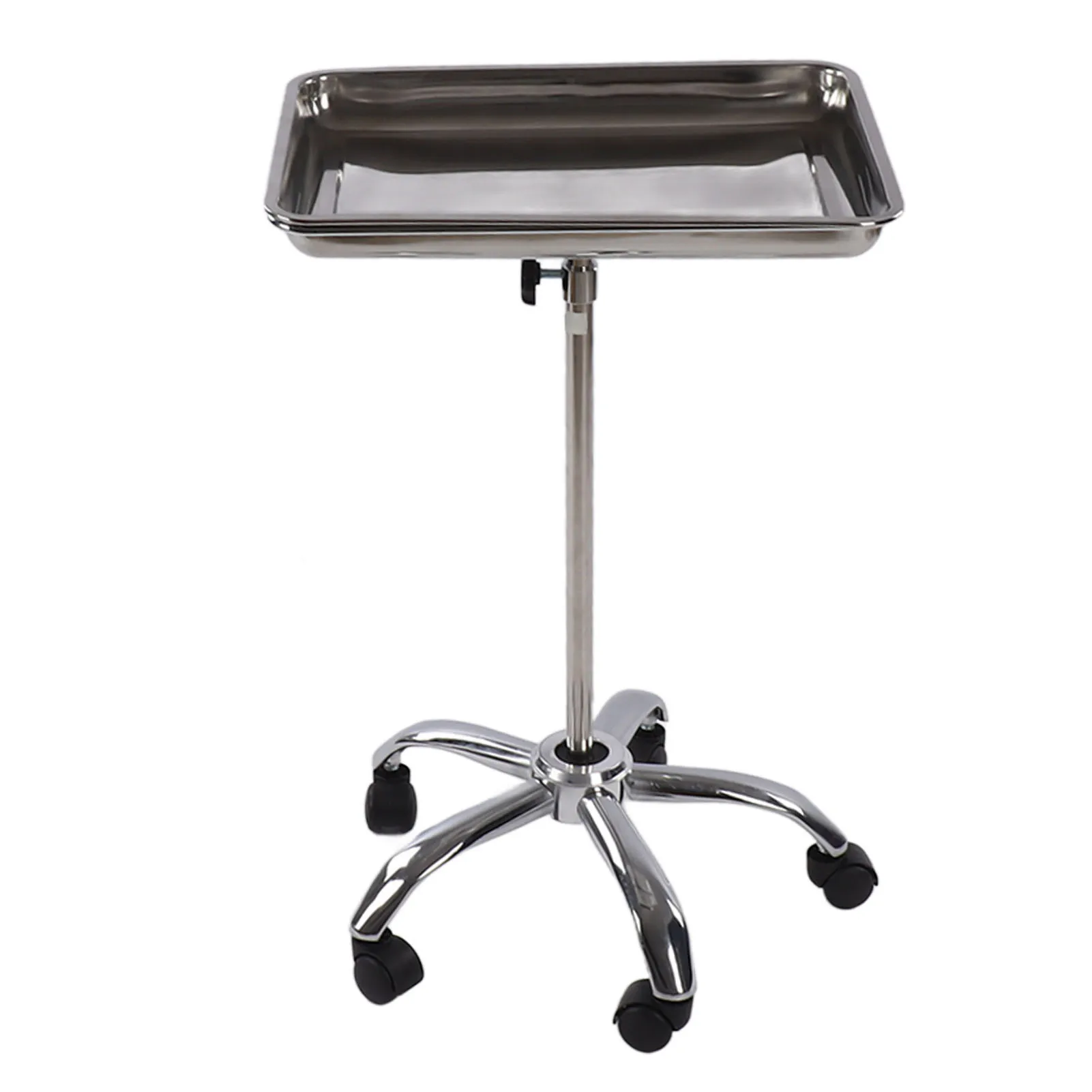 

Procedure Tray Salon Tray with Wheels Metal Stainless Steel Liftable Moveable for Hairdresser Instrument Salon Tray