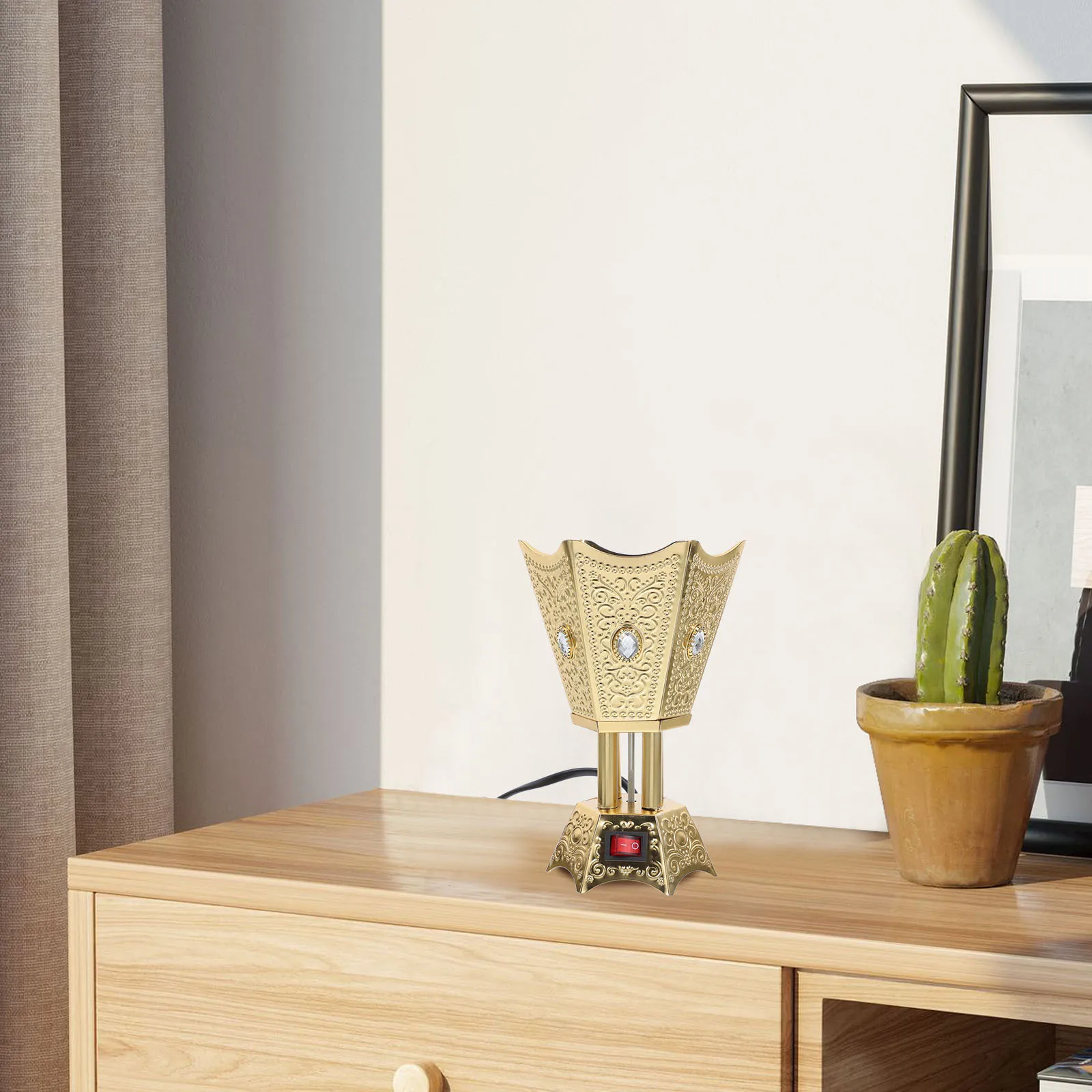 

Electric Incense Burner Retro Censer For Home Office Decor Aroma Plug-In Us Plug Reusable Scent Warmer Compact Tabletop Ornament