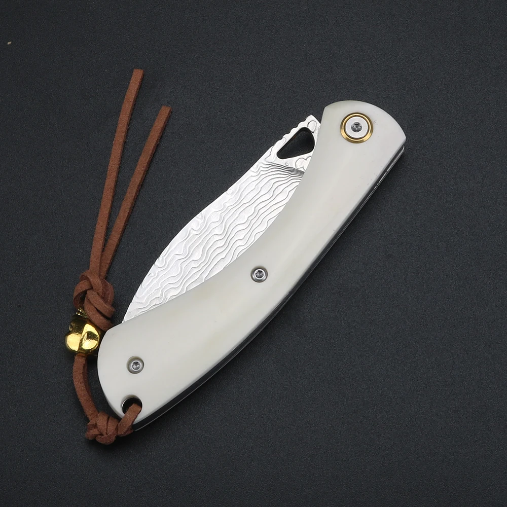 Ручка из бычьей кости, дамасский VG10, складной нож с лезвием, складной нож для улицы, режущий инструмент, многофункциональный складной нож