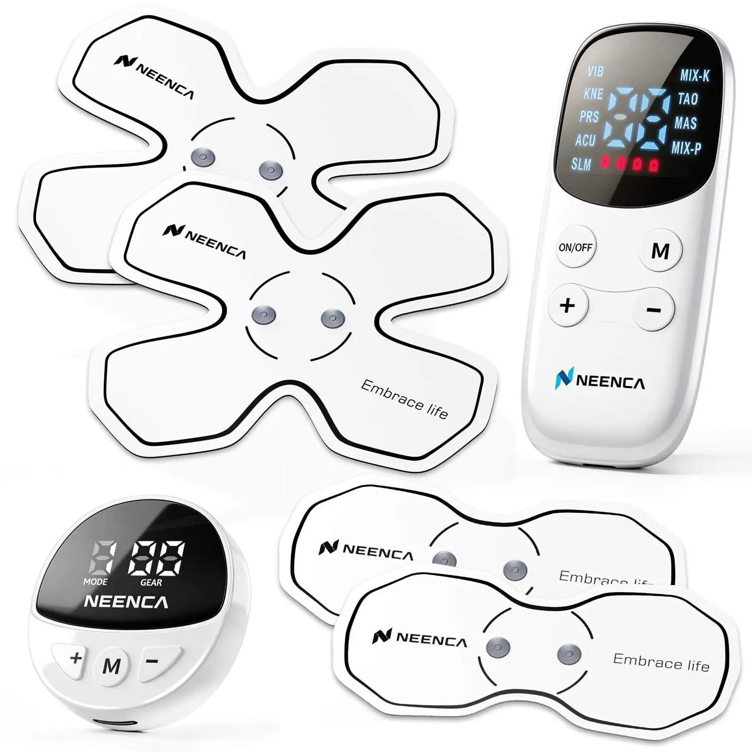 

Беспроводной перезаряжаемый TENS-стимулятор NEENCA с 9 режимами и 19 уровнями интенсивности для облегчения боли в коленях, плечах и спине
