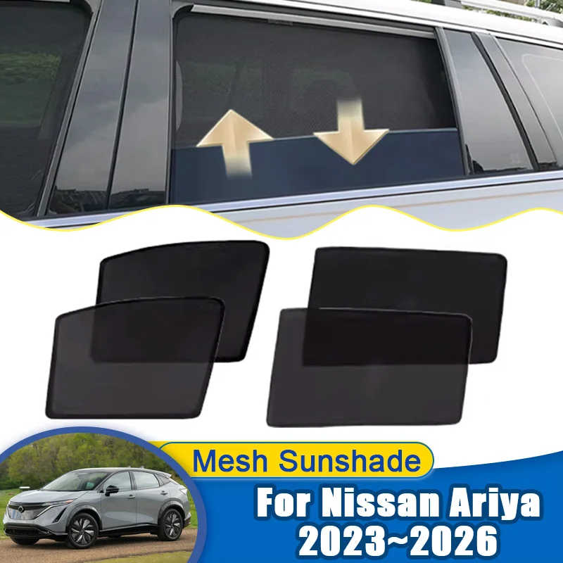 

Для Nissan Ariya FE0 2023 2024 2025 2026: Сетчатые солнцезащитные шторки на окна, магнитные шторки-экраны для конфиденциальности, автоаксессуары