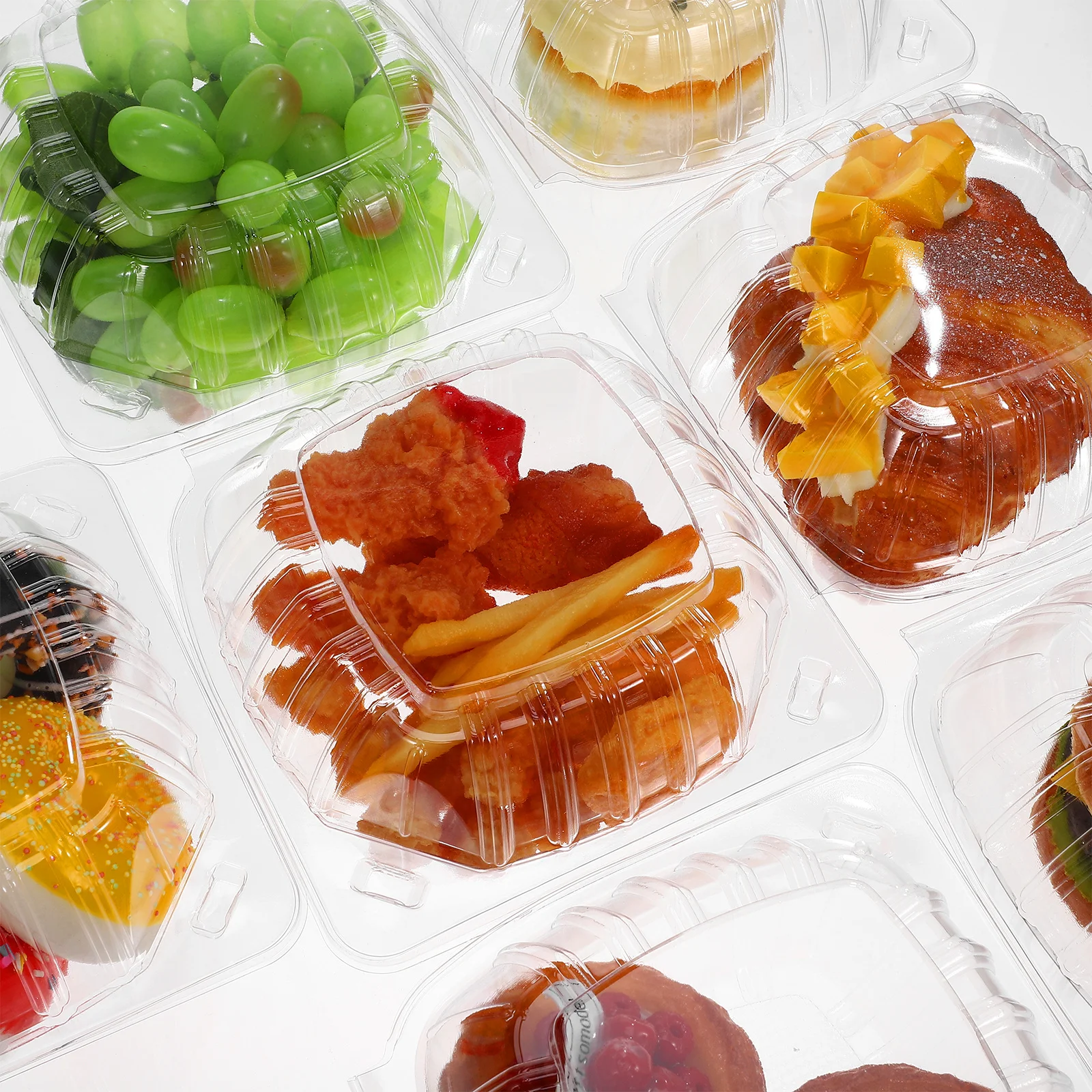 

100Pcs Clear Cake Boxes Transparent Cupcake Holders Flip Top Latch Dessert Containers Charcuterie Boxes Take Out
