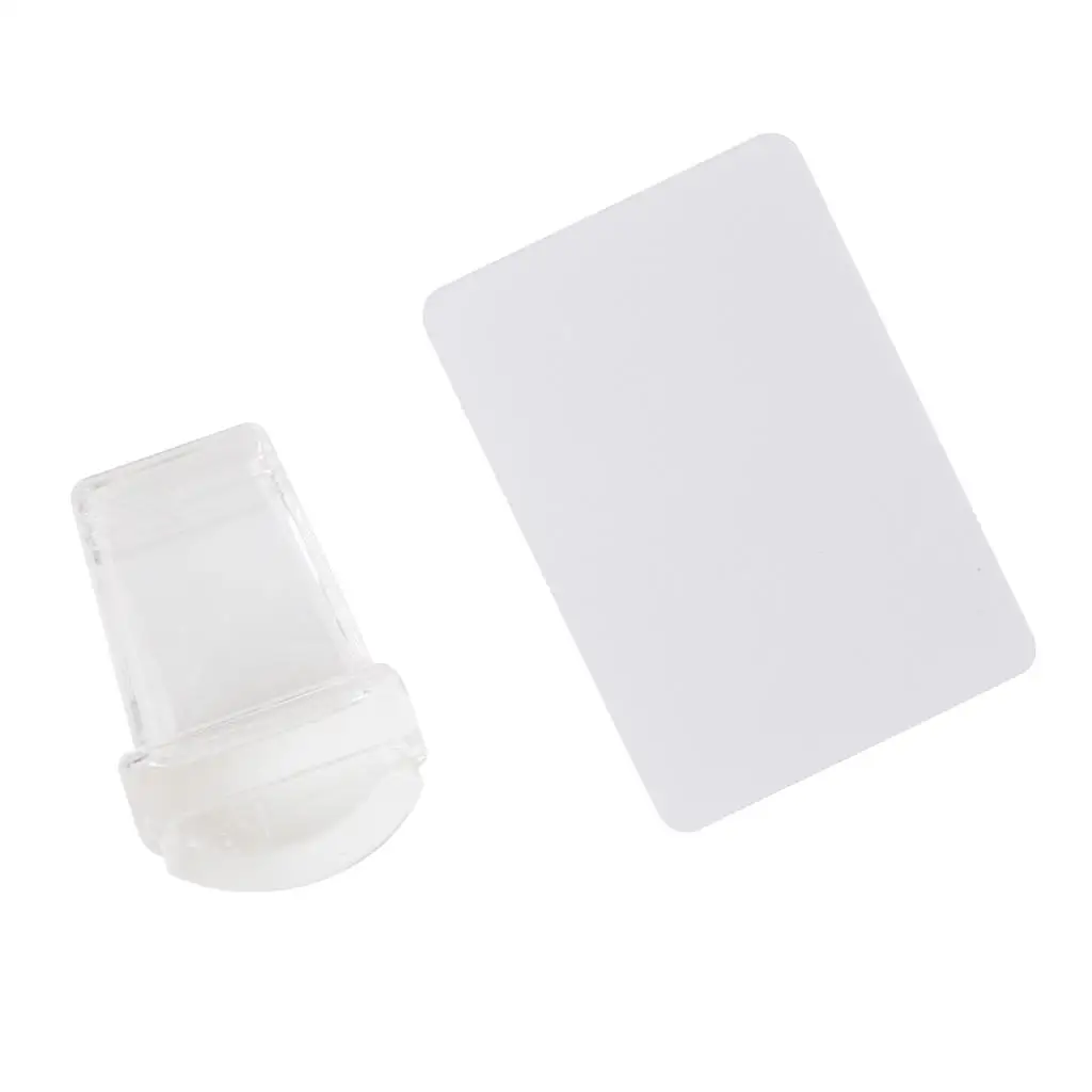 Nail Art Stamping Stamper Scraper Tool Set Lightweight Transparent Plastic Nail Material for Manicure DIY
