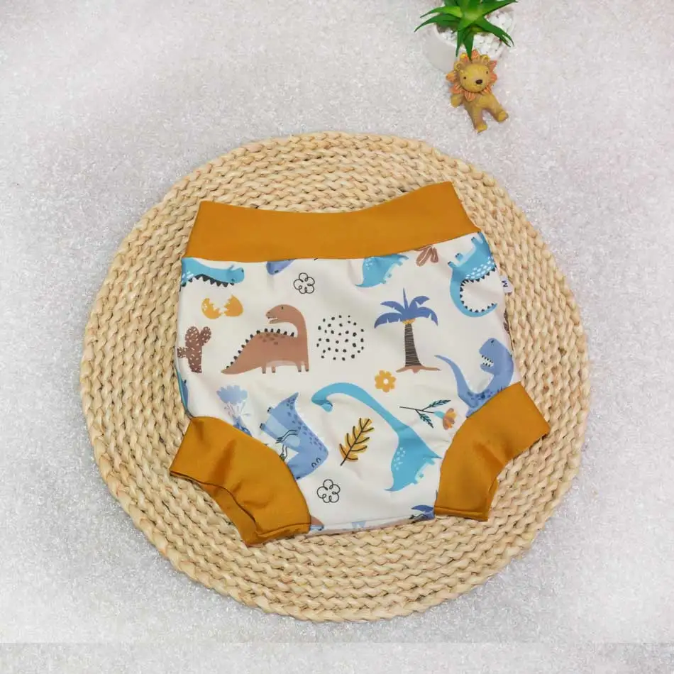 WizInfant Ecological Children Leakproof Swimming Diapers Newborn Baby High Waist Trunks Cartoon Printed Cloth Diaper For Child