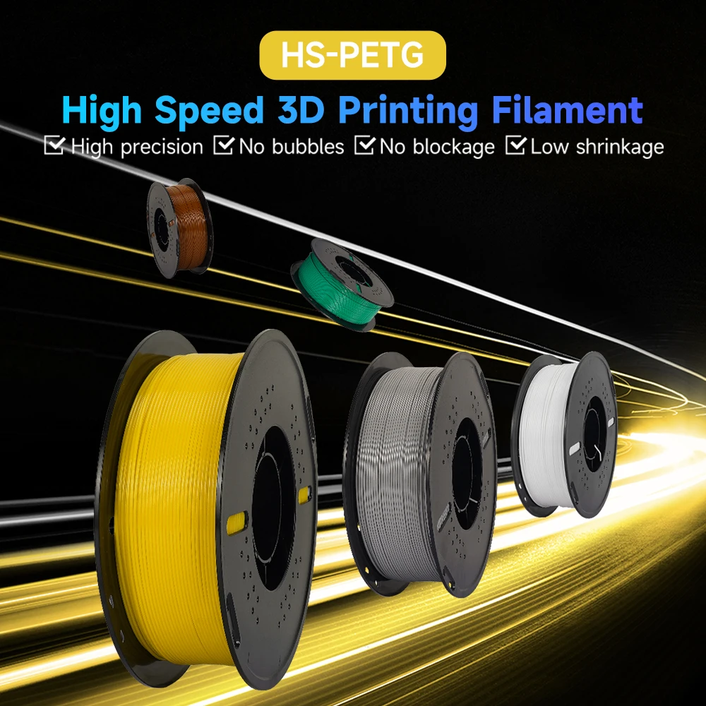 KINGROON Newest PETG HS-PETG 3D Printer Filament 1.75mm High Speed 3D Printinng Material Hyper PETG 5KG 10KG Mix Color ﻿