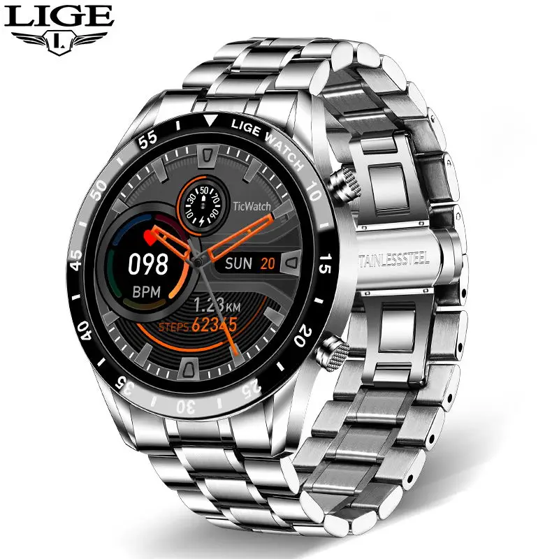 

LIGE Full Circle Touch Screen Watches for Men 2025 Waterproof Fitness Smart Watch Sport Activity Bluetooth Call Smartwatch