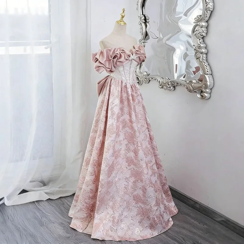 Nuevo Vestido de Verano 2026 para Mujer, Sexy, sin Tirantes, Ligero, Elegante, Estilizador, de un Solo Hombro, para Banquete o Novia