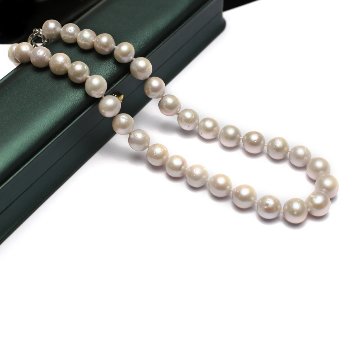 1 corda 11-12mm contas de pérolas de água doce natural 100% colar de pérolas redondas reais charmosas mulheres homens acessórios de joias presentes diários