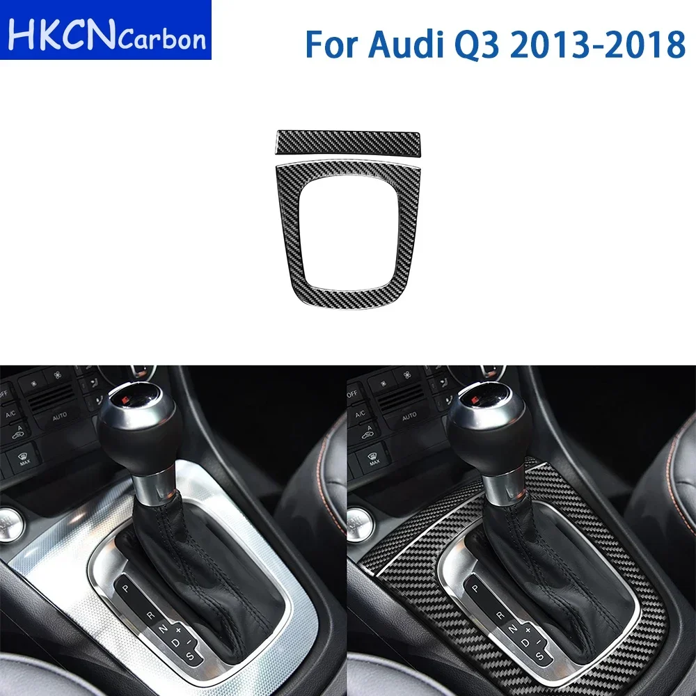 

For Audi Q3 2013-2018 Accessories Real Soft Carbon Fiber Car Interior Center Console Gear Shift Panel Cover Trim Sticker