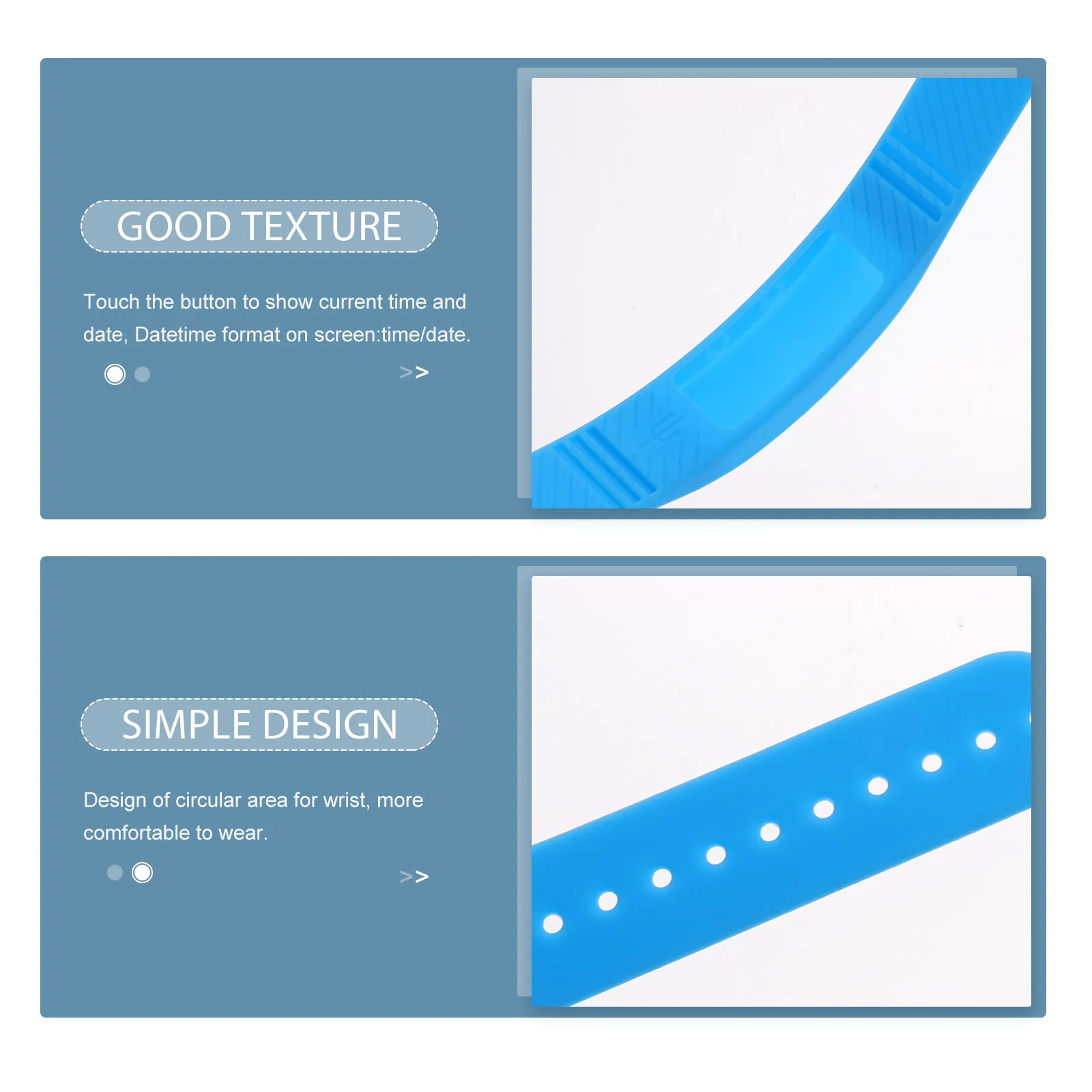 Lightweight Smart Wristband Fitness Waterproof Activity Monitor Elegant Design Rechargeable Kids Watch