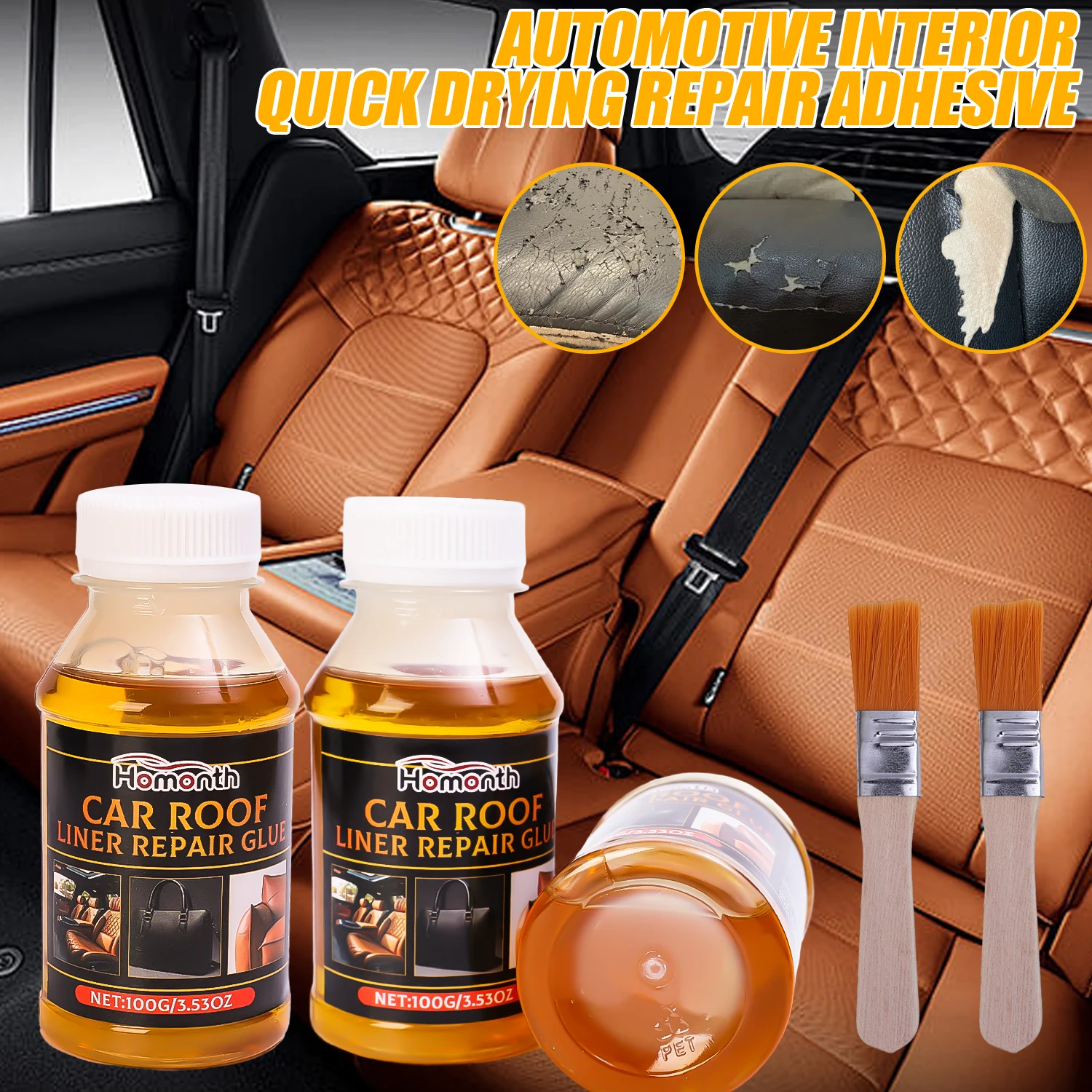 Car Quick Drying Repair Adhesive 100g Leather Repairing Universal High-temperature Resistant Strong Fabric Liquid Glue Adhesive