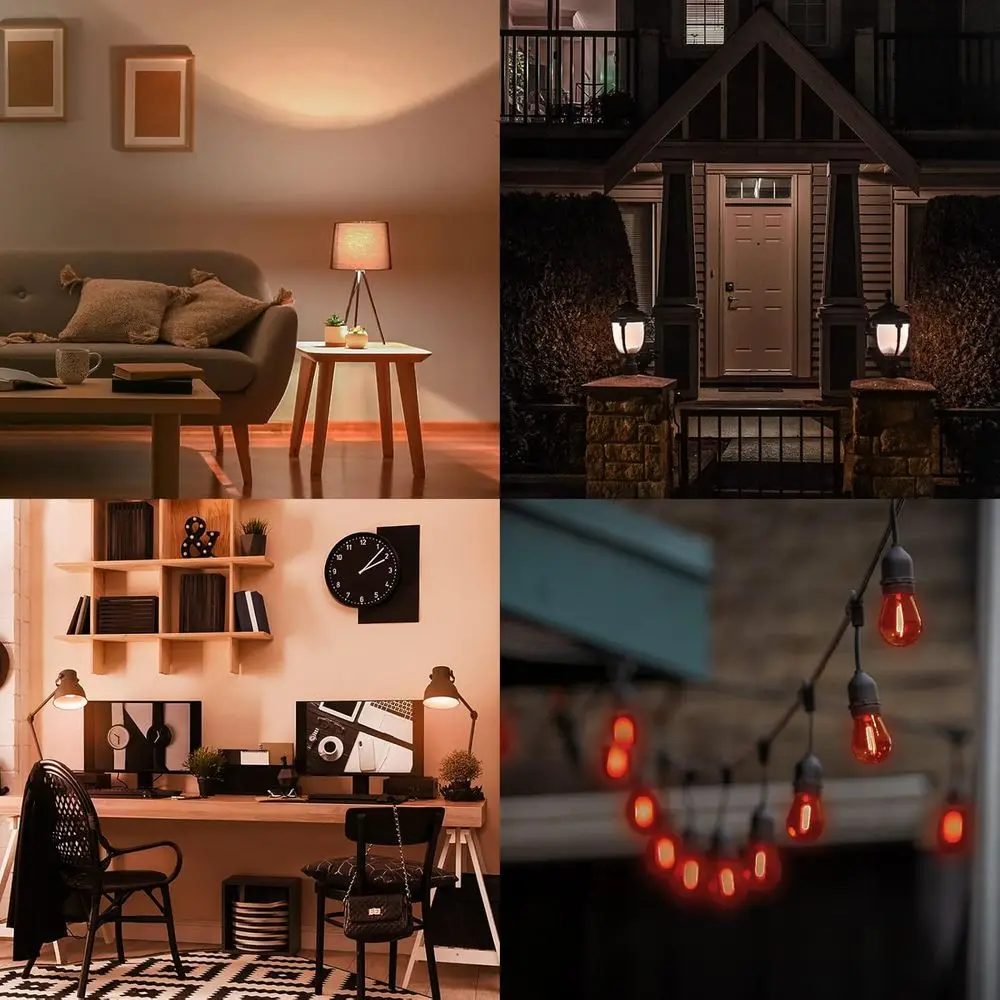 6 عبوات من مصابيح LED برتقالية 0.5 وات، مدرجة في قائمة UL، قاعدة E26، مناسبة لأضواء سلسلة داخلية وخارجية، مثالية للزينة، P