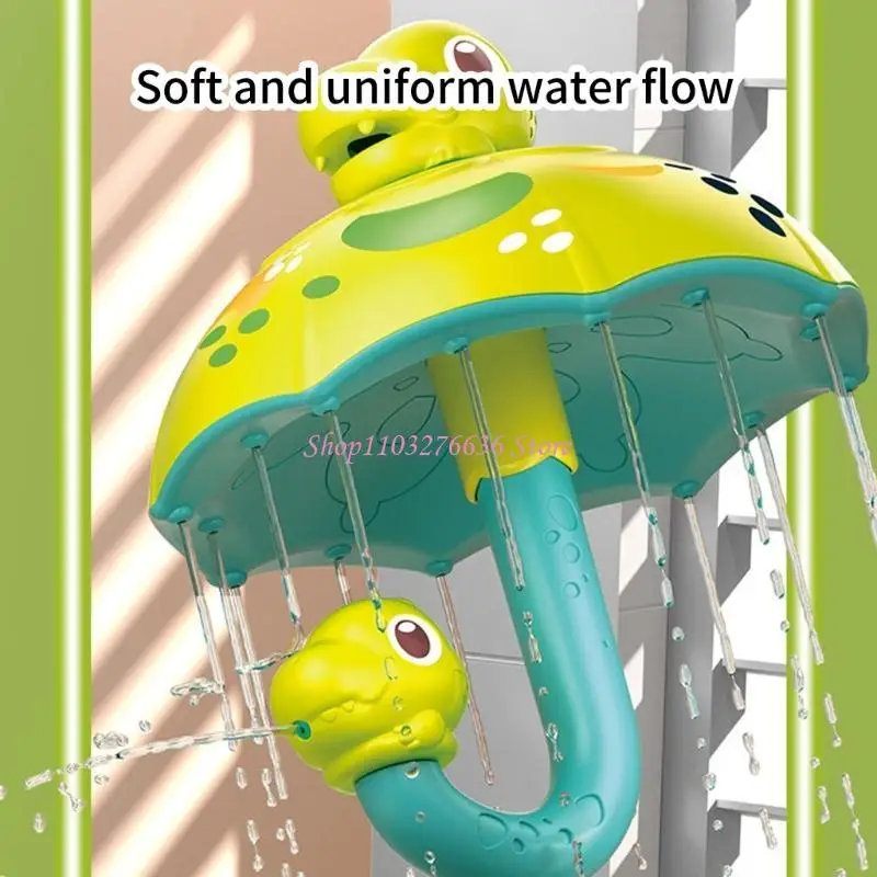 R6FD 어린이 친화적 인 만화 공룡 샤워 장난감은 목욕 시간 대화식 물 스프링클러 욕조 장난감에 흥분을 더합니다.