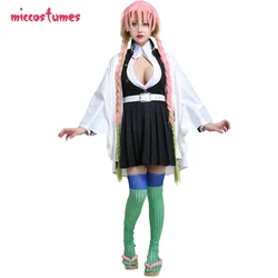 Miccostumes Women's White Haori Black Uniform Cosplay Costume Full Set