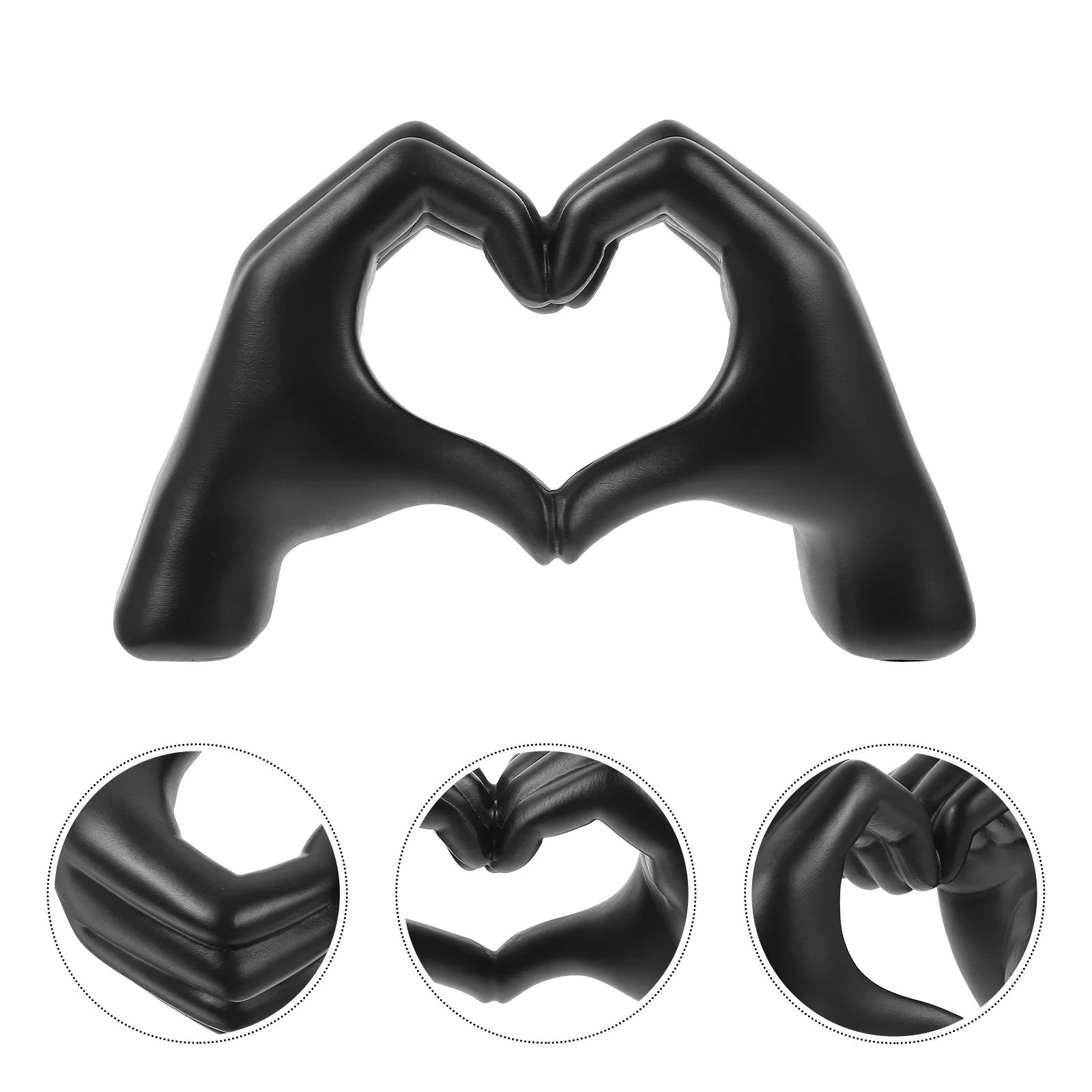 

Black Resin Love Hand Gesture Ornament for Indoor Home Decor Desktop Shelf Bedroom Living Room Decoration Heart Shape Craft