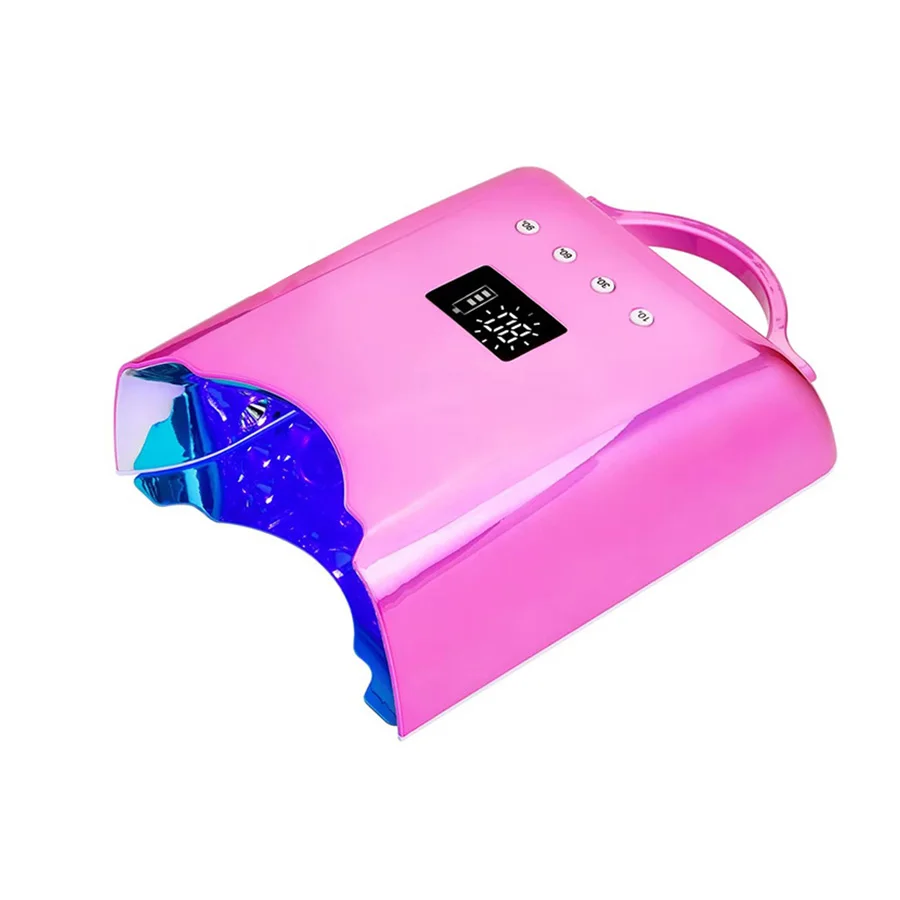 

Cyrstal Beads 78W/86W Rechargeable Nail Lamp with Mirror Bottom Wireless Gel Polish Dryer Cordless Nail UV LED Lamp