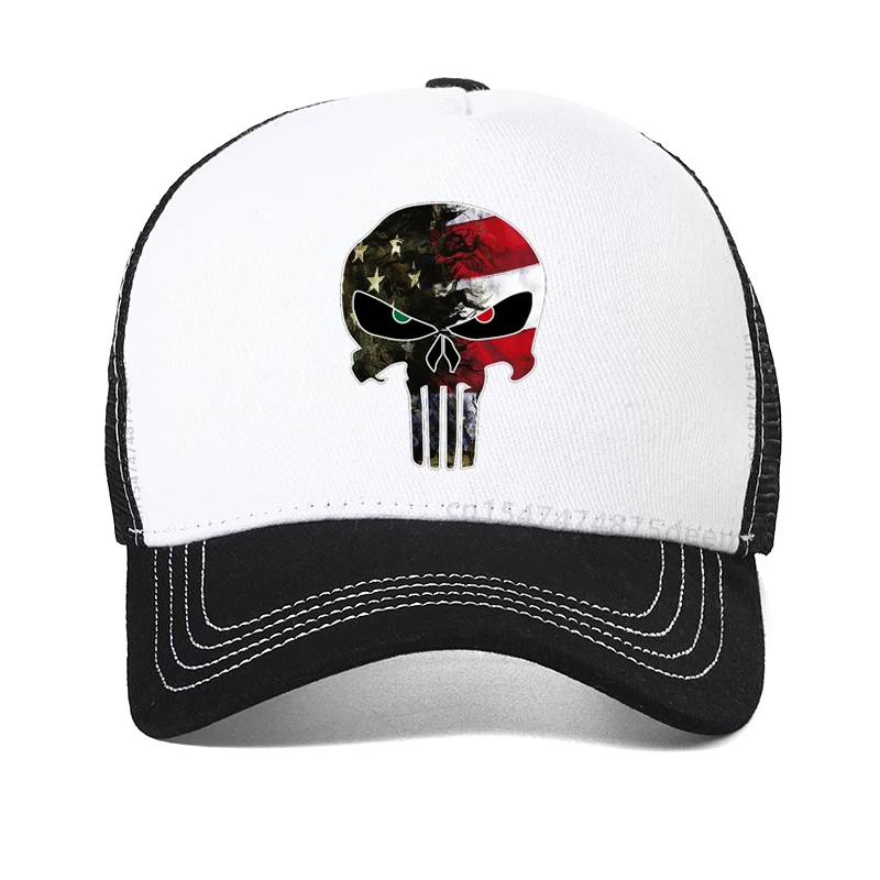 new skull Men Women USA Flag Punisher Tactical Baseball Cap summer mesh adjustable Snapback Stretchable Hat