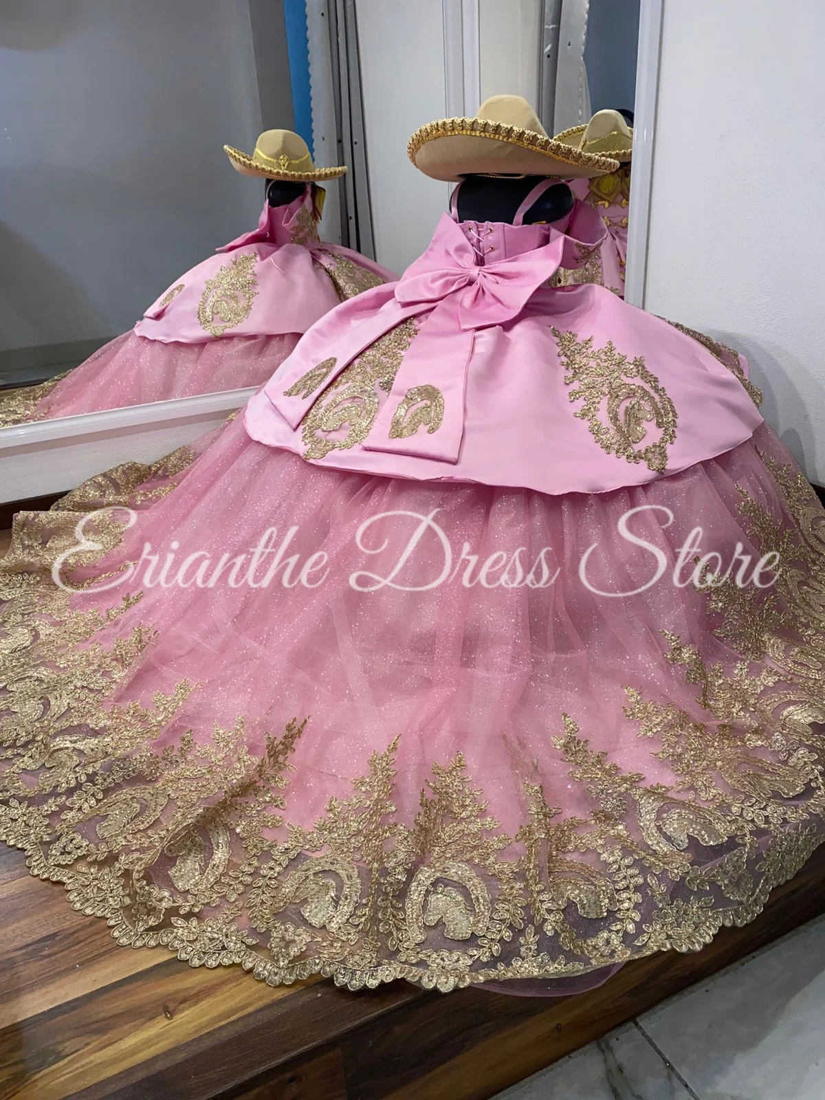 Vestido rosa de tul con flores para niña, para boda, tul, apliques hinchados, princesa, fiesta de cumpleaños para niños, vestidos de baile de primera comunión personalizados