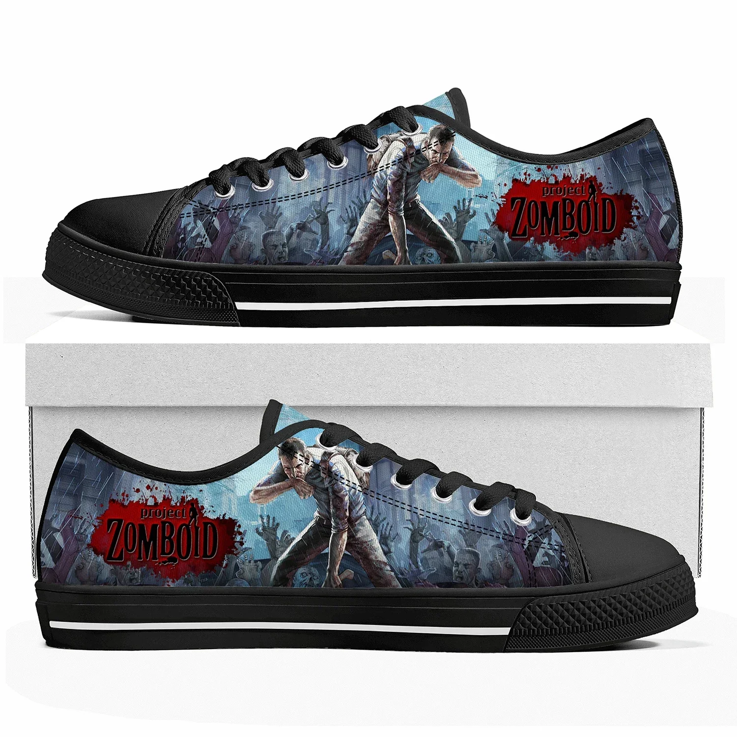 

Project Zomboid Custom Low Top Sneakers Cartoon Game Womens Mens Teenager Shoes Casual Tailor Made Canvas Sneaker