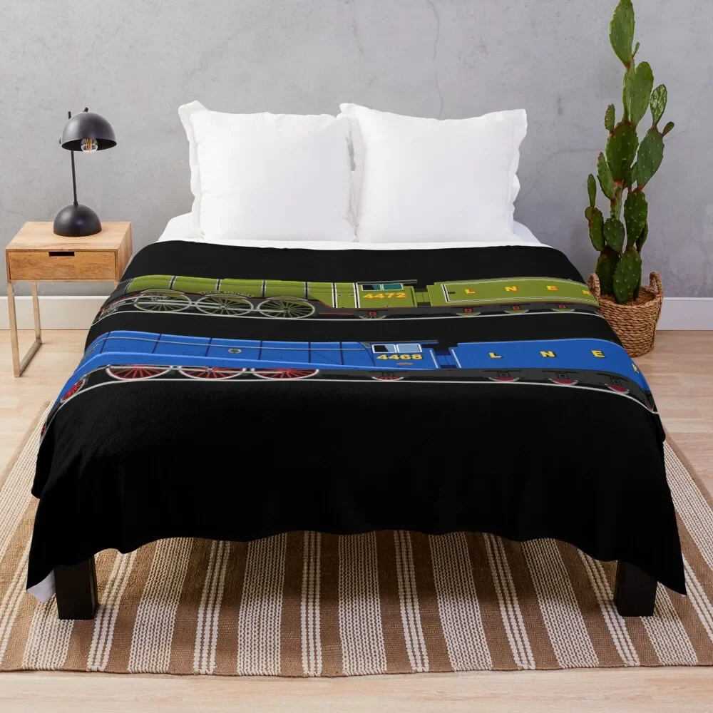 

Flying Scotsman and the Mallard Throw Blanket Luxury Designer Soft Plaid Blankets For Bed Comforter Blankets