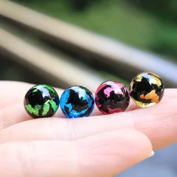 Handmade Charms Lampwork Glass Beads Round Shape Foil Fashion Loose Bead Pink Green BlackMix for Jewelry Making DIY Accessoires