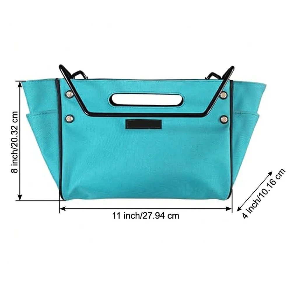Blue 600D Oxford Cloth Step Ladder Tool Bag With Hooks Elastic Straps And Side Pockets For Electrician Maintenance Storage Organ