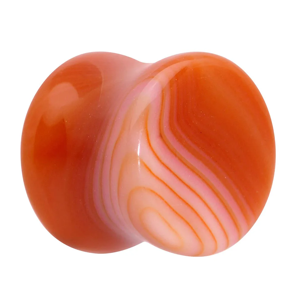 1PC Red Line Agate Stone Ear Plugs Gauges Earrings  Ear Plug Flesh Tunnel Piercing Expander Ear Stretcher Body Piercing Jewelry