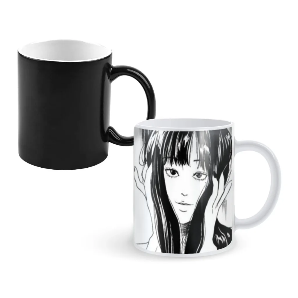 Junji Ito Tomie Kawakami Anime Creativity Change Color Chang mug Ceramic mug Hot Coffee Cup Breakfast Cup mug Friend Gift