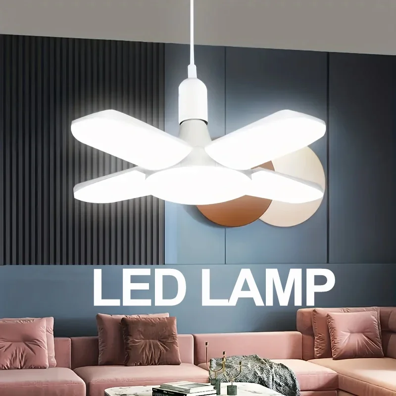 

LED Garage Light,Deformable Ceiling Fixture E27,Adjustable Shop Lighting Panels,Super Bright Bulbs,Basement Warehouse Workshop