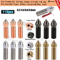 Nozzles For Creality Ender 3 V3 KE K1 / K1 MAX CR-M4 Nozzle Brass Plated Copper Hardened Steel 3D Printer Nozzles