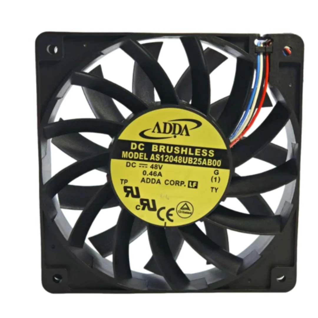

ADDA AS12048UB25AB00 DC 48V 0.46A 120x120x25mm 4-Wire Server Cooling Fan