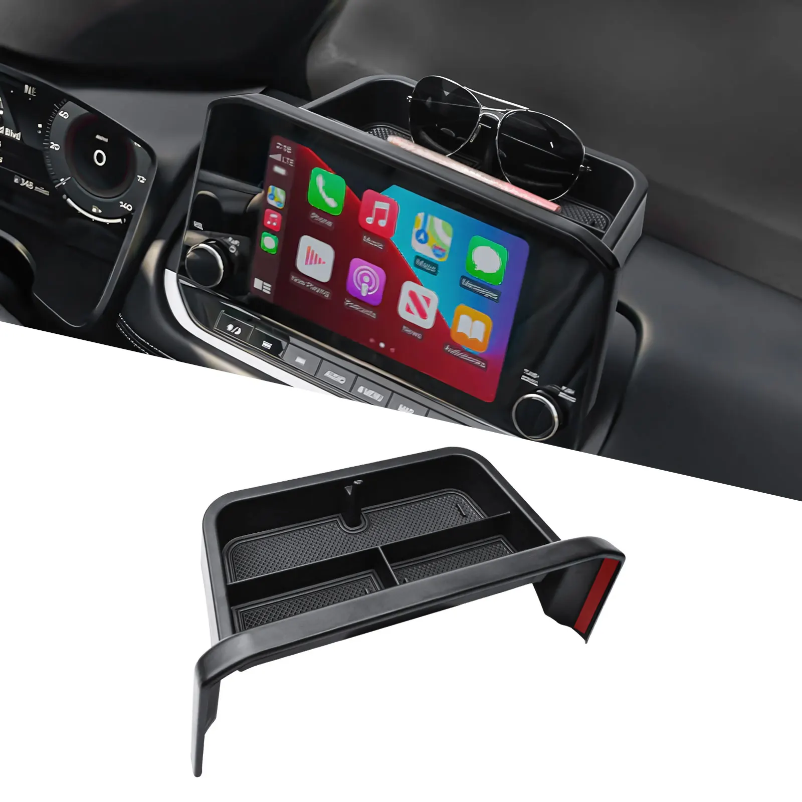 

Center Console Dashboard Storage Tray for 2021-2023 Nissan Rogue SL/Platinum Interior Storage Organizer Dash Tray Behind Screen