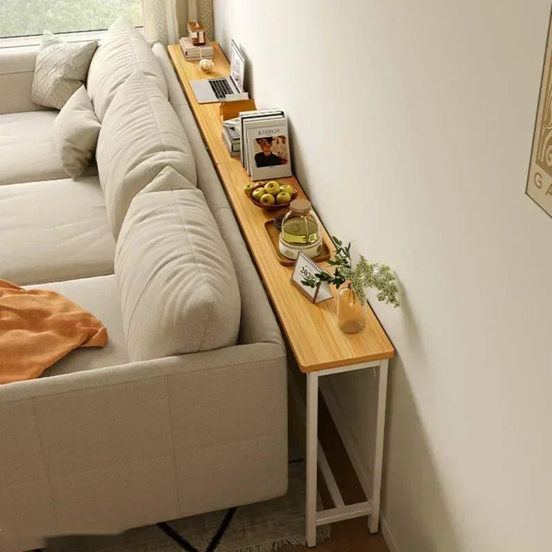 Modern Sofa Gap Narrow Side Multi-functional Living Room Tea Bedside Storage System Space-Saving Coffee Table