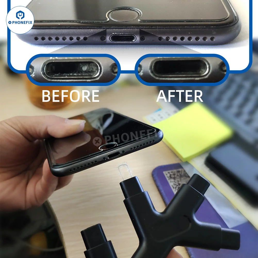 Portable Integrated Mobile Phone Cleaner Universal Charging Port Speaker Earphone Gap Dust Hair Removal Tool 10 in 1 Repair Kit