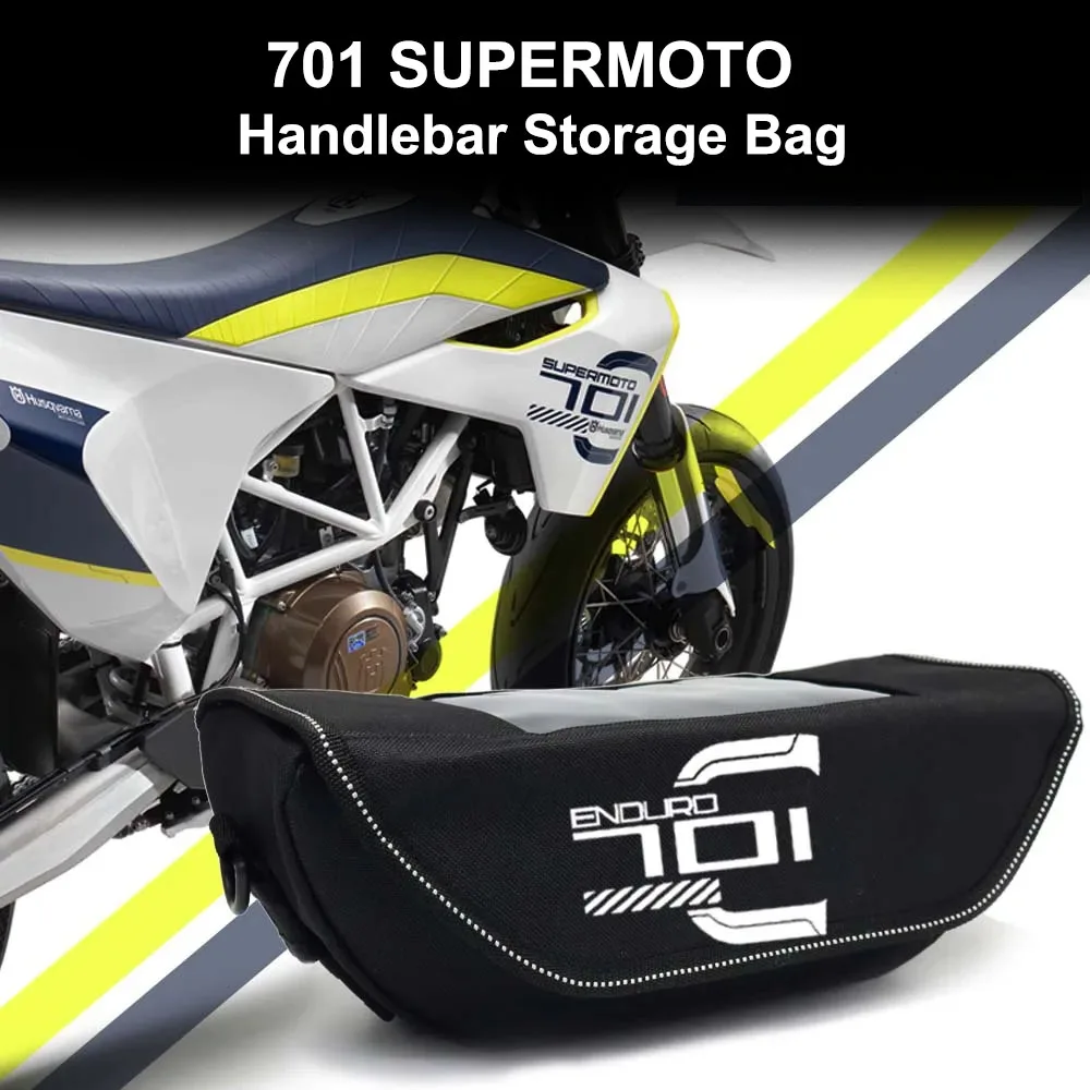 

For Husqvarna 701 SUPERMOTO & ENDURO Motorcycle Handlebar Bag Waterproof Handlebar Travel Navigation Bag