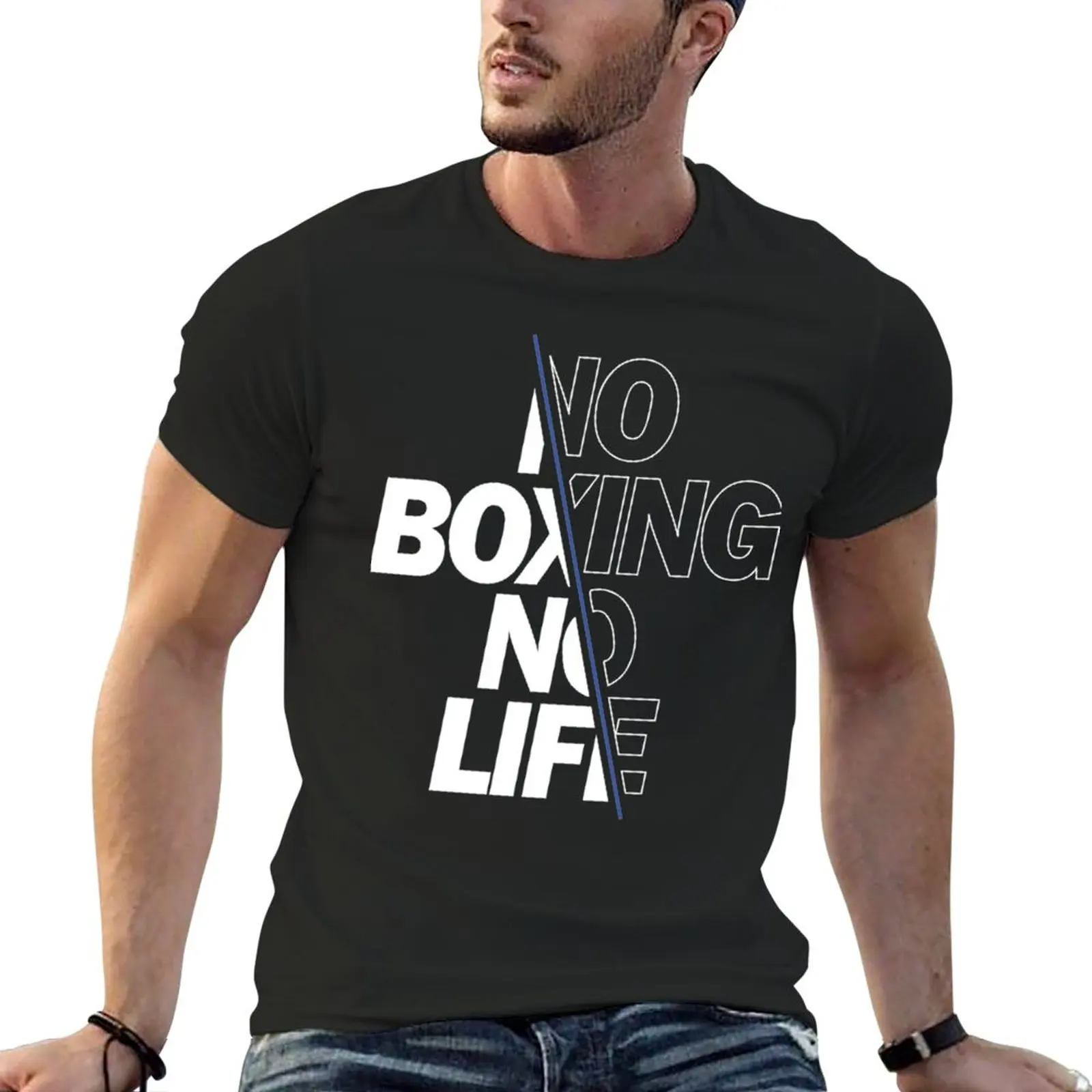 

No Boxing No Life (1) T-Shirt heavyweights Aesthetic clothing Short sleeve tee plain Men's cotton t-shirt