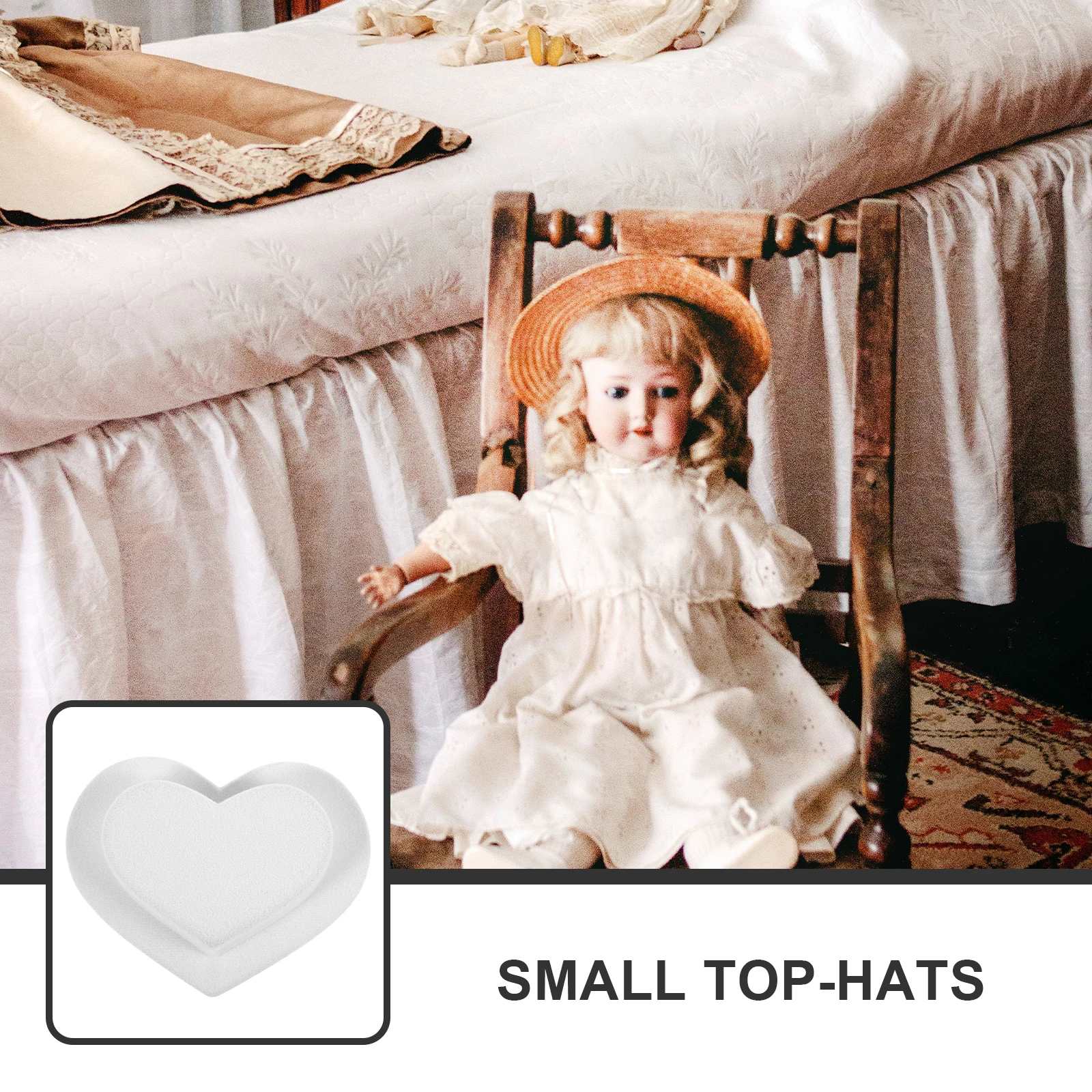 

Lovely Velvet Hat Base Heart Design For Mini Top Hats Handcraft Fabric Adorable Decorative Replaceable Accessory