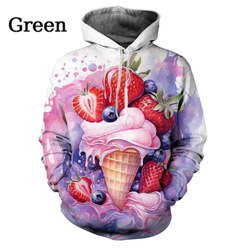 Ice Cream 3D Print Hoodies Men Women Fashion Casual Oversized Hoodie Pullovers Hooded Sweatshirts Tracksuit Coats Kids Clothing