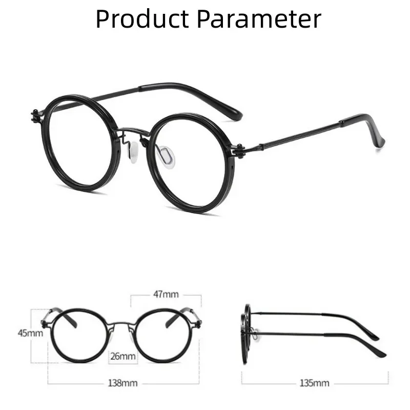 Vintage Anti Blue Light Glasses Men Luxury Round Frame Clear Lens Blue Light Blocking Glasses Men Women Metal Glasses